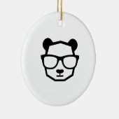 Cooler Nerd-Panda-Geometrie-Symbol Keramik Ornament (Rechts)