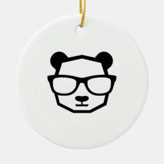 Cooler Nerd-Panda-Geometrie-Symbol Keramik Ornament