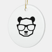 Cooler Nerd-Panda-Geometrie-Symbol Keramik Ornament (Links)