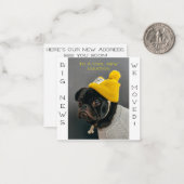 Cooler neuer Location Mops Hund! Postkarte (Vorderseite/Rückseite Beispiel)