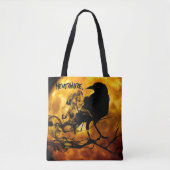 Cooler "Nevermore" Black Raven Orange Vollmond Tasche (Vorderseite)