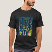 Cooler New York City Outfit Style Illustration Gra T-Shirt (Vorderseite)