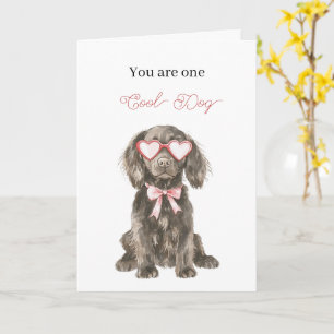 Cooler Newfoundland-Hund Herz Brille Geburtstag Karte