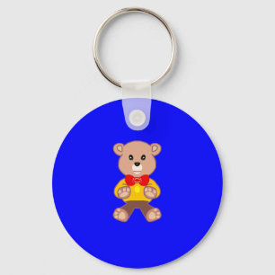 Cooler Niedlicher Bowtie Teddy Bear auf Blue Schlüsselanhänger