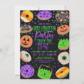 Cooler Niedlicher Glitzer Confetti Donuts Hallowee Einladung (Vorderseite)