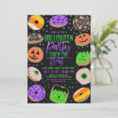Cooler Niedlicher Glitzer Confetti Donuts Hallowee Einladung (Stehend Vorderseite)