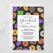 Cooler Niedlicher Glitzer Confetti Donuts Hallowee Einladung (Vorderseite)