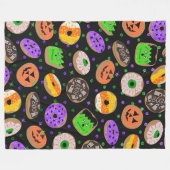 Cooler Niedlicher Glitzer Confetti Donuts Hallowee Fleecedecke (Vorderseite (Horizontal))