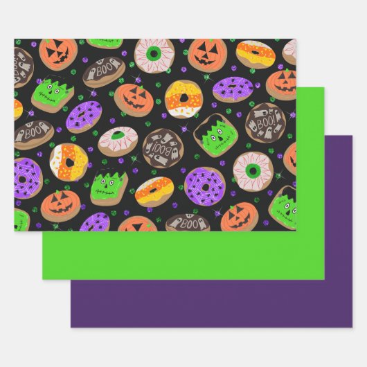 Cooler Niedlicher Glitzer Confetti Donuts Hallowee Geschenkpapier Set (Set)