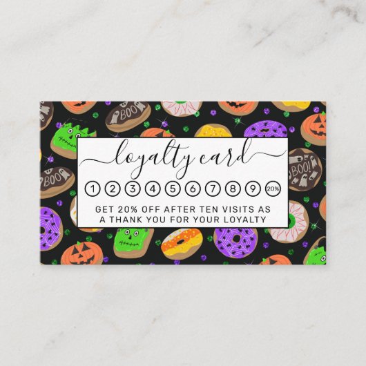 Cooler Niedlicher Glitzer Confetti Donuts Hallowee Treuekarte (Vorderseite)