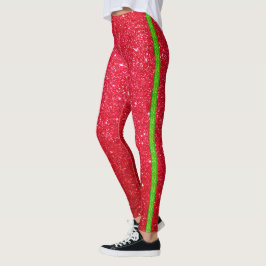 cooler niedlicher, hellroter Glitzer Leggings