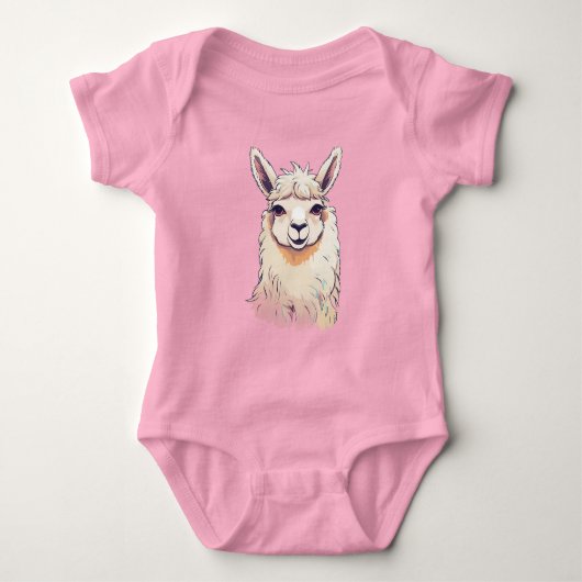Cooler Niedlicher Llama Baby Strampler (Vorderseite)