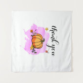 cooler niedlicher, moderner gelber Kürbisliebhaber Wandteppich (Vorderseite (Horizontal))