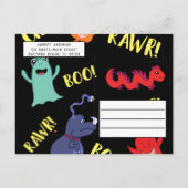 Cooler Niedlicher Monster Blitzlicht-Epoche Geburt Einladungspostkarte (Rückseite)