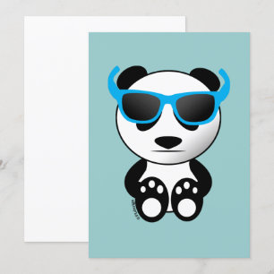 Cooler niedlicher Panda-Bär mit Sonnenbrille Einla Einladung