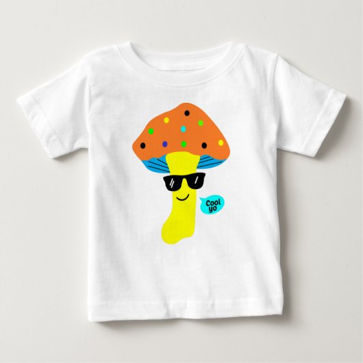 cooler niedlicher Pilz mit Brille Baby T-shirt (Vorderseite)