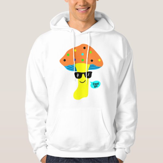 cooler niedlicher Pilz mit Brille Hoodie (Vorderseite)
