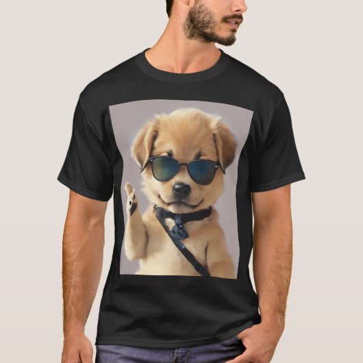 Cooler, Niedlicher und sorgloser Hund T-Shirt (Vorderseite)
