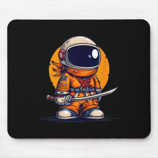 Cooler Ninja in Astronauten-Kostüm  Mousepad (Vorne)