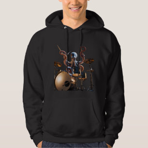 Cooler Octopus-Drummer Hoodie Edgy Musiker