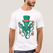 Cooler Octopus Leprechaun St. Patrick's Day T-Shirt (Vorderseite)