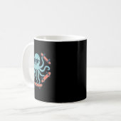 Cooler Oktopus Skateboard-Cartoon Kaffeetasse (Vorderseite Links)