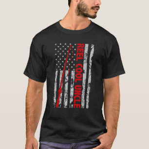 Cooler Onkel Fischen American Flag Papa Geschenk F T-Shirt