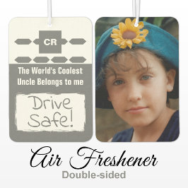 Cooler Onkel vergrößert Bildlaufwerk in Grau Autolufterfrischer