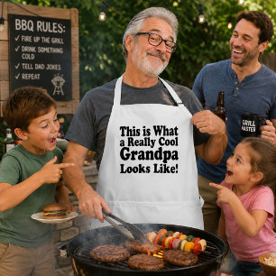 Cooler Opa Lustiger BBQ Grill Meister Koch Geschen Schürze