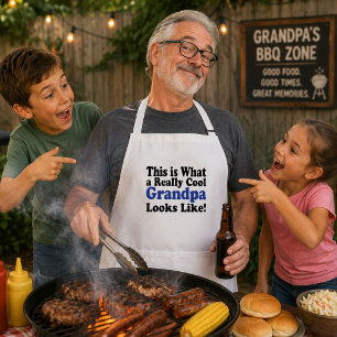 Cooler Opa Lustiger Vatertag BBQ-Geschenk von Kind Schürze
