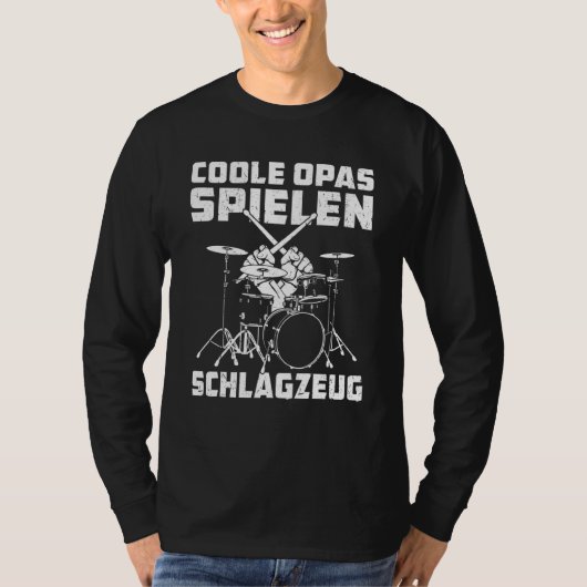 Cooler Opa Play Drum Kit Rentner Senior Hobby T-Shirt (Vorderseite)