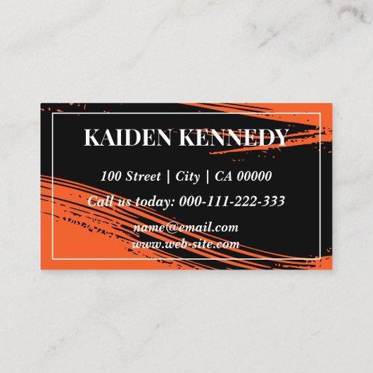 Cooler Orange Car Service Detaillierte Fotovorlage Visitenkarte (Rückseite)