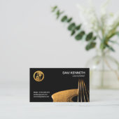 Cooler orange Wasser-Farbgitarren-Gitarrist Visitenkarte (Stehend Vorderseite)