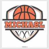 Cooler Orangenschwarzer Basketball Aufkleber (Blatt)
