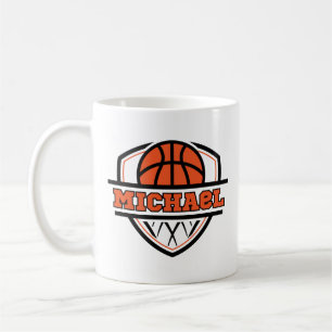 Cooler Orangenschwarzer Basketball Kaffeetasse