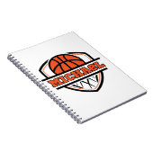 Cooler Orangenschwarzer Basketball Notizblock (Rechte Seite)