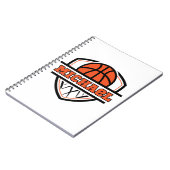 Cooler Orangenschwarzer Basketball Notizblock (Linke Seite)
