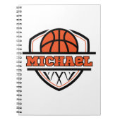 Cooler Orangenschwarzer Basketball Notizblock (Vorderseite)