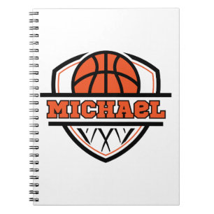 Cooler Orangenschwarzer Basketball Notizblock