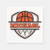 Cooler Orangenschwarzer Basketball Serviette (Vorderseite)