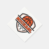 Cooler Orangenschwarzer Basketball Serviette (Ecke)