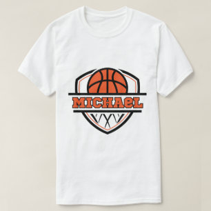 Cooler Orangenschwarzer Basketball T-Shirt