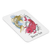 Cooler Oriental Koi Fisch Roter Goldmedaillon Yang Magnet (Rechte Seite)