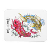 Cooler Oriental Koi Fisch Roter Goldmedaillon Yang Magnet (Horizontal)