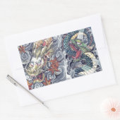 Cooler orientalischer Drachengott Tätowiersturm Rechteckiger Aufkleber (Umschlag)