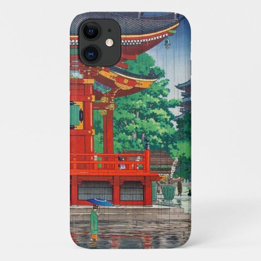Cooler orientalischer Hasui Kawase-Schrei im Regen Case-Mate iPhone Hülle (Rückseite)