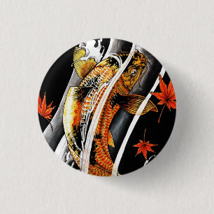 Cooler orientalischer Japaner Koi glückliche Button