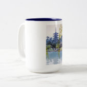 Cooler orientalischer Japaner Yoshida See Zweifarbige Tasse (Vorderseite Links)