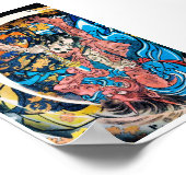 Cooler orientalischer japanischer Ancient Samurai  Poster (Ecke)