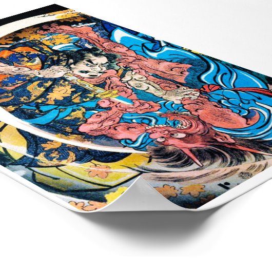 Cooler orientalischer japanischer Ancient Samurai Poster (Ecke)